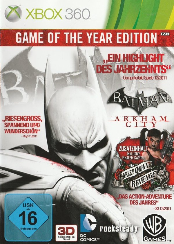 Batman,  Arkham City,  Game of the Year Edition, XBox 360