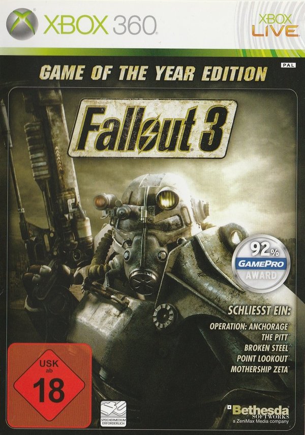 Fallout 3 Game of the Year Edition, XBox 360
