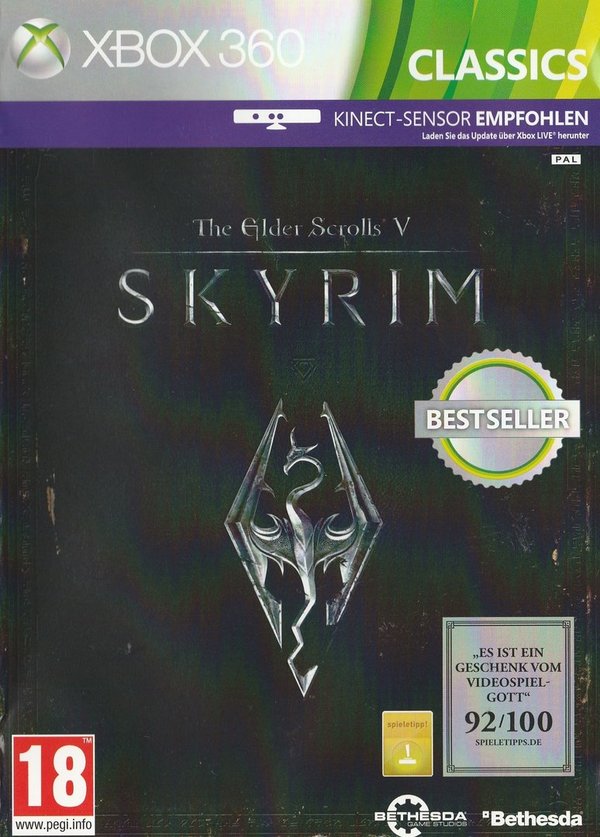 The Elder Scrolls V, Skyrim Classics, PEGI, XBox 360