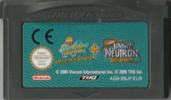 2 Games in 1, Spongebob + Jimmy Neutron, Game Boy Advance
