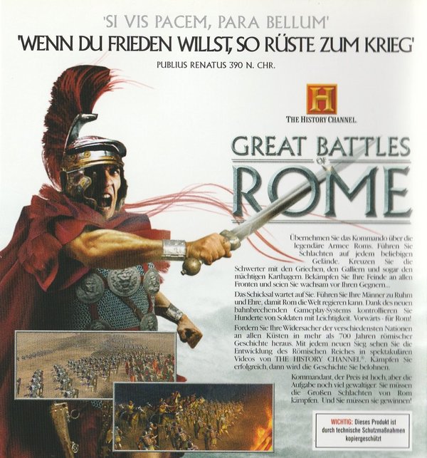 The History Channel, Great Battles of Rome, PS2