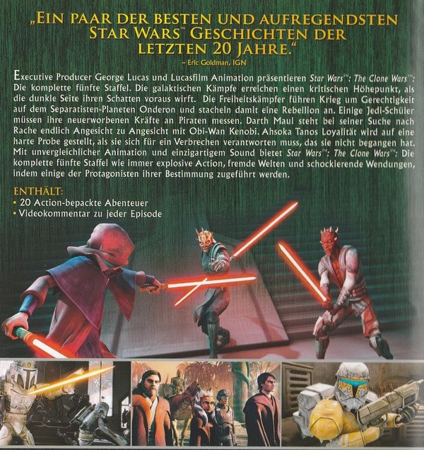 Star Wars The Clone Wars, Die komplette fünfte Staffel, ( 4 DVDs ), DVD
