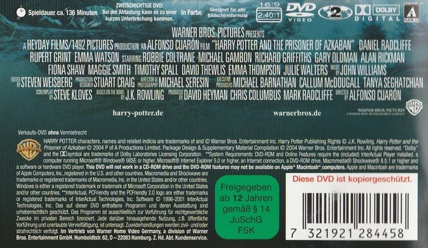 Harry Potter und der Gefangene von Askaban ,( 2 DVD ) , DVD