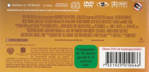 Der goldene Kompass, DVD