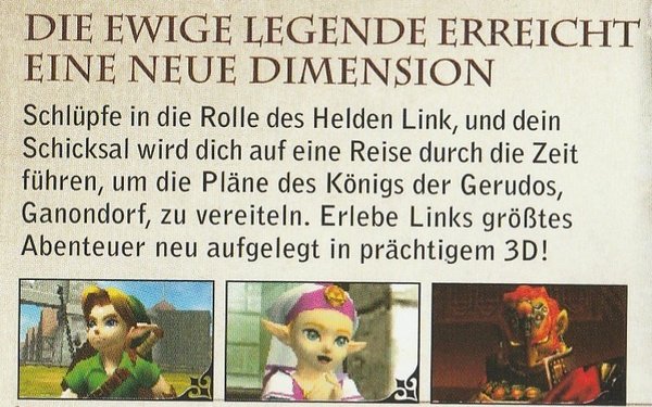The Legend of Zelda Ocarina of Time 3D, Nintendo Select, Nintendo 3DS