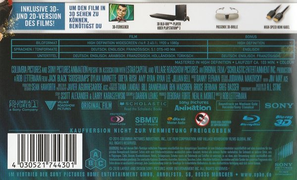 Gänsehaut, 3D Blu-ray