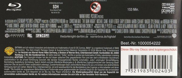 The Dark Knight, 2 Disk dpezial Edition, Blu-ray