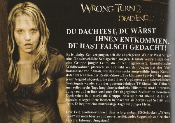 Wrong Turn 2  Dead End, Blu-Ray