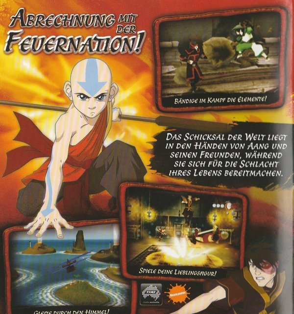 Avatar Der Herr der Elemente Der Pfad des Feuers, PS2