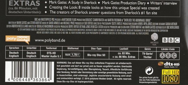 Sherlock, Die Braut des Grauens, Spezial Edition, Blu-ray