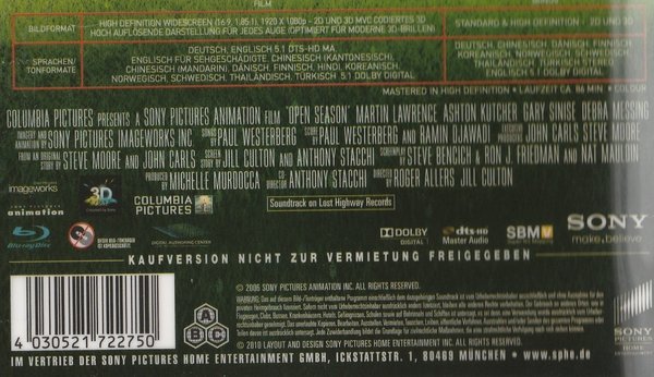 Jagdfieber 3D, Blu-ray