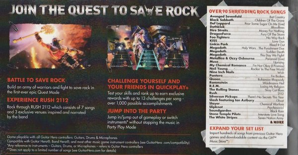 Guitar Hero Warriors of Rock, PS3