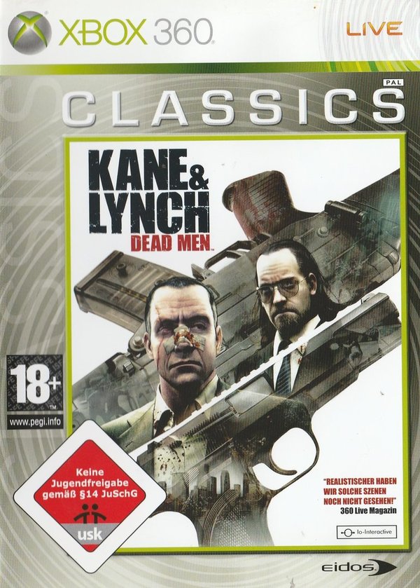 Kane & Lynch Dead Men, Classics, XBox 360